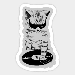 DJ kitty scratch Sticker